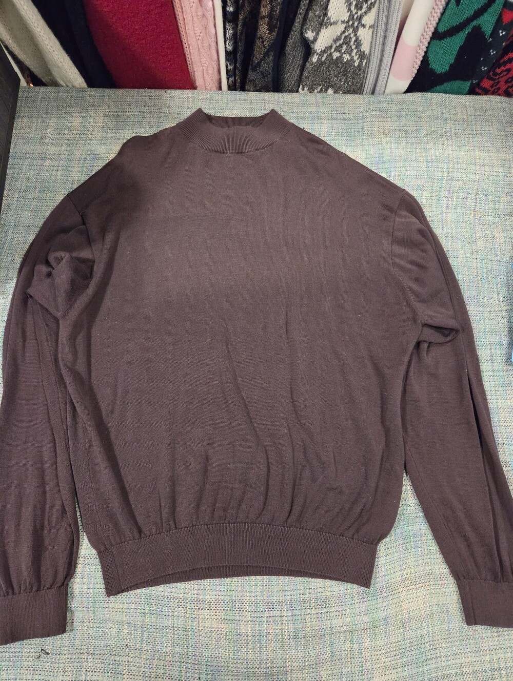 Men's Pronto-Uomo Brownish Burgundy Silk & Cotton Blend Sweater *See All Photos*